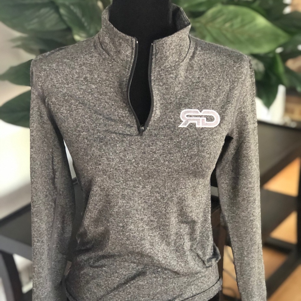 Gray Quarter Zip Athletic Pullover